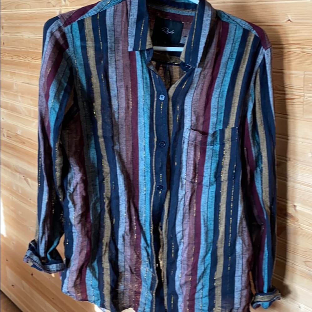 Rail Multi-Stripe Button Up